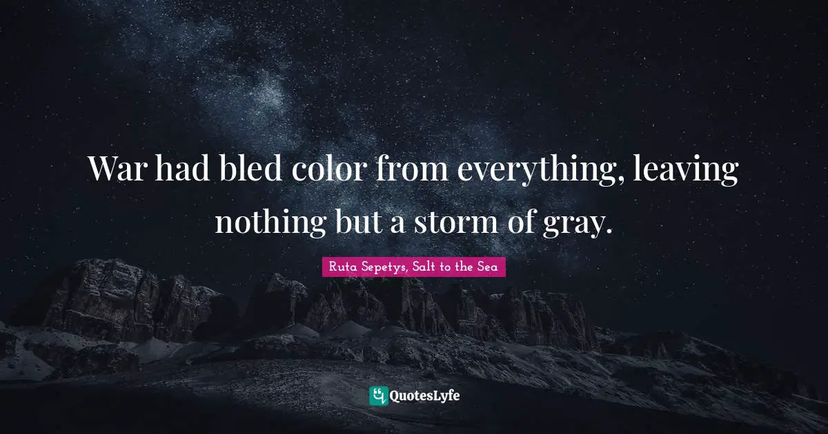 War had bled color from everything, leaving nothing but a storm of gray.