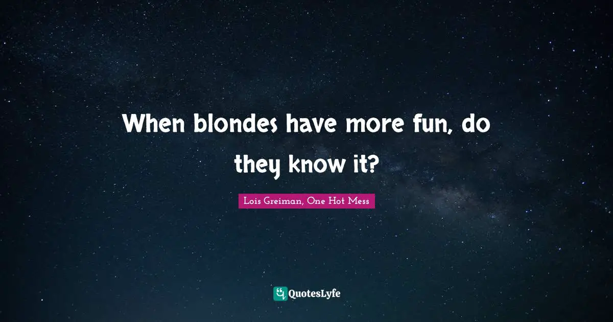 When blondes have more fun, do they know it?