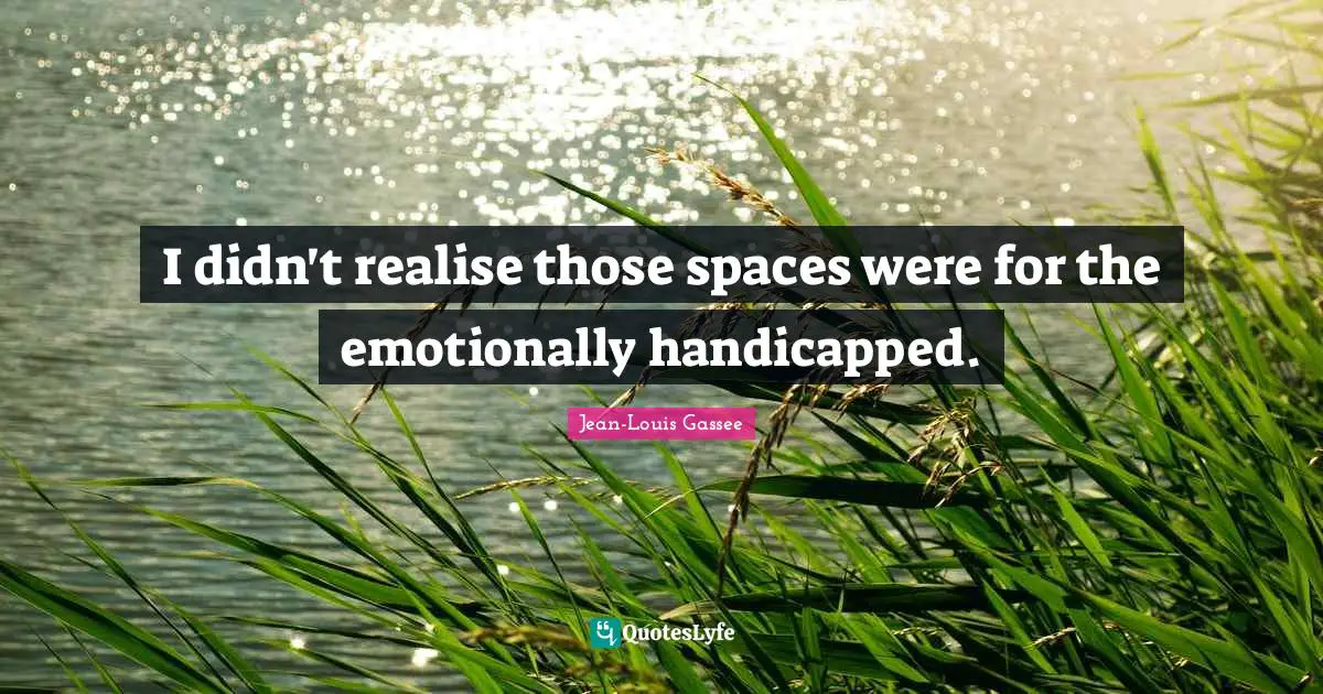 I didn't realise those spaces were for the emotionally handicapped.