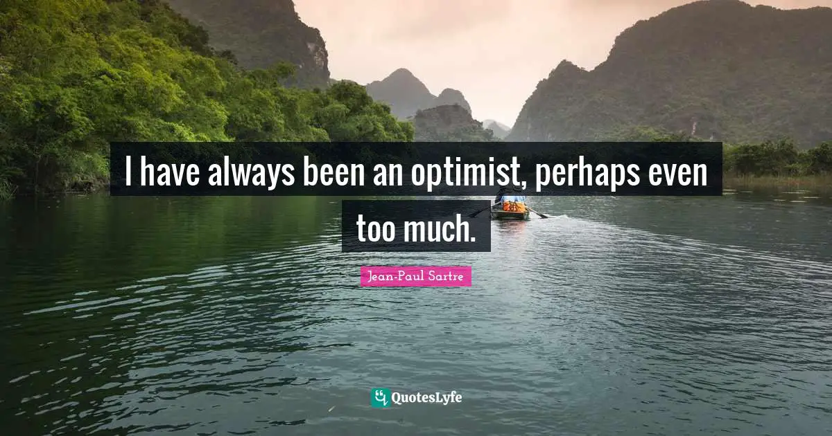 I have always been an optimist, perhaps even too much.