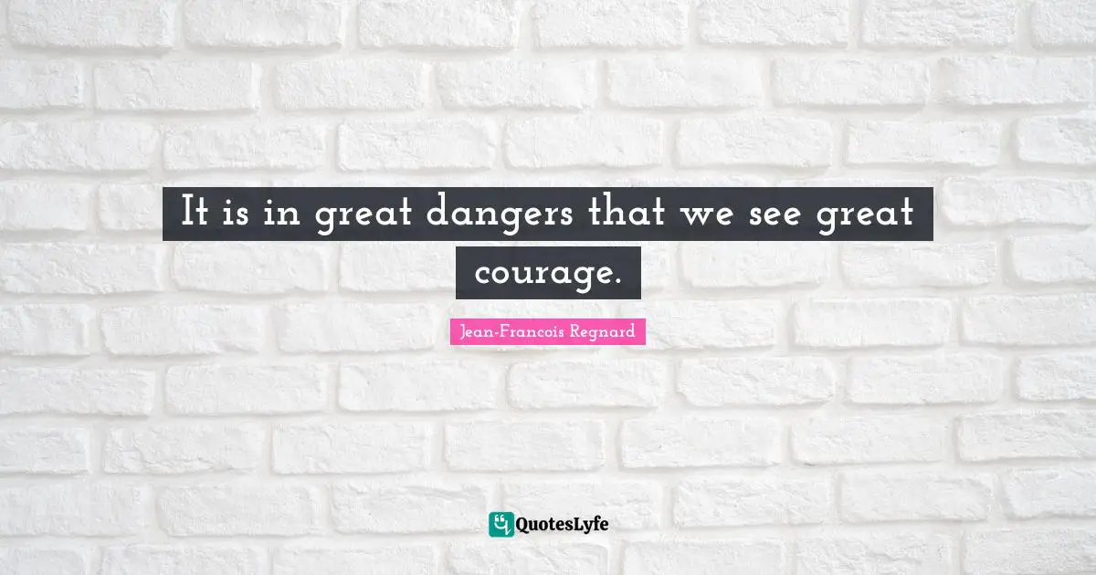 It is in great dangers that we see great courage.