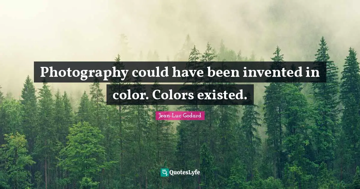 Could Have Been Quotes: "Photography could have been invented in color. Colors existed."