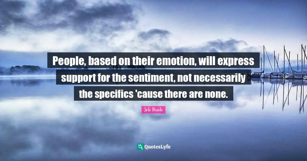 People, based on their emotion, will express support for the sentiment, not necessarily the specifics 'cause there are none.