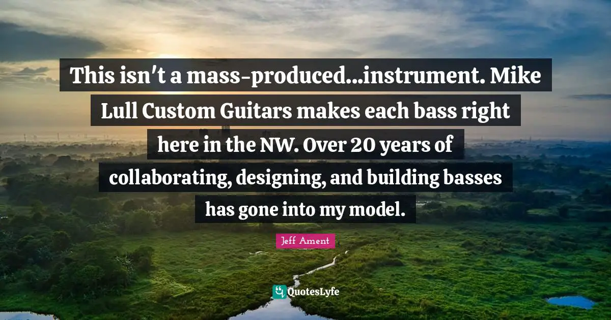 This isn't a mass-produced...instrument. Mike Lull Custom Guitars makes each bass right here in the NW. Over 20 years of collaborating, designing, and building basses has gone into my model.