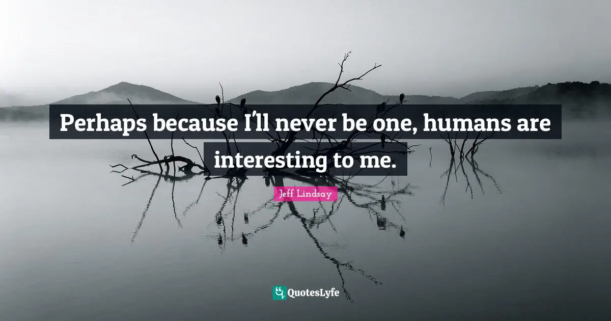 Perhaps because I'll never be one, humans are interesting to me.