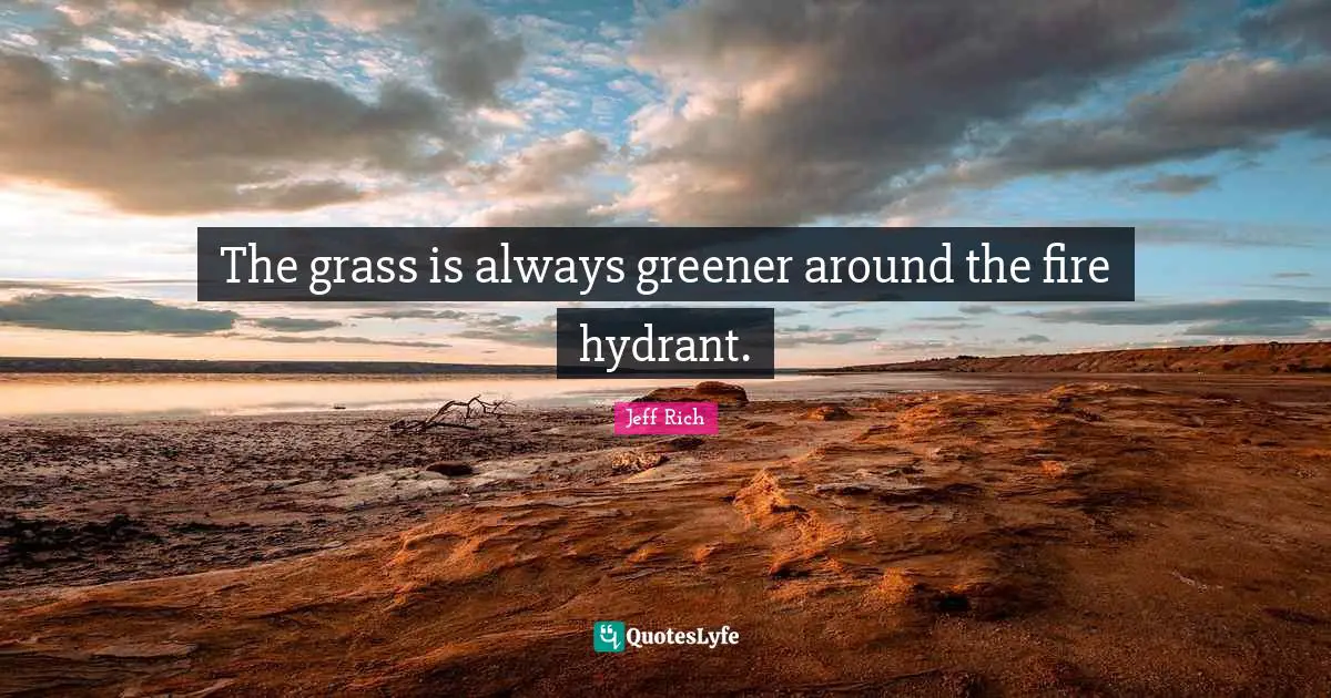 The grass is always greener around the fire hydrant.