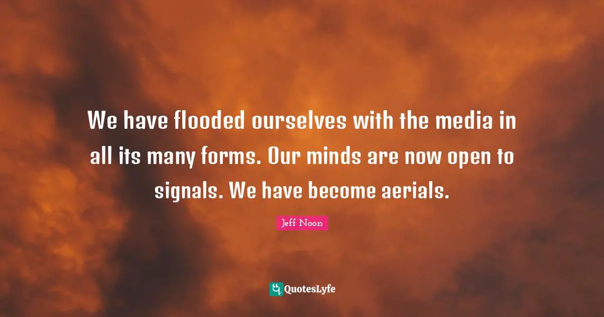 We have flooded ourselves with the media in all its many forms. Our minds are now open to signals. We have become aerials.