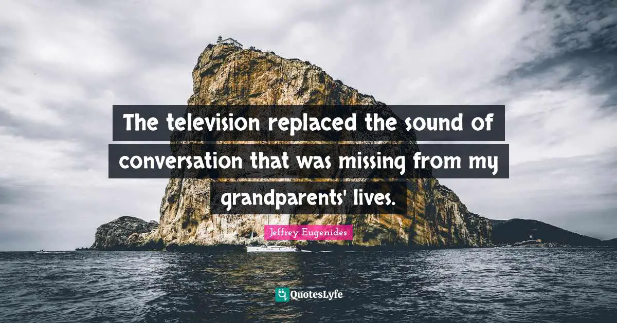 The television replaced the sound of conversation that was missing from my grandparents' lives.