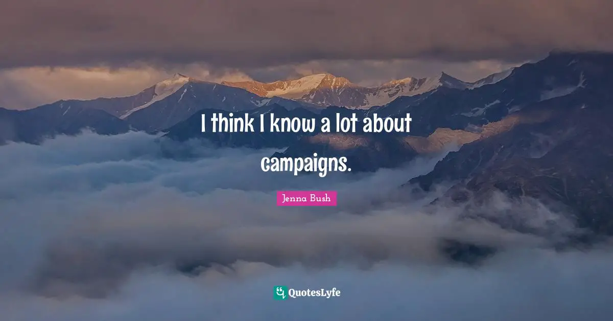 I think I know a lot about campaigns.
