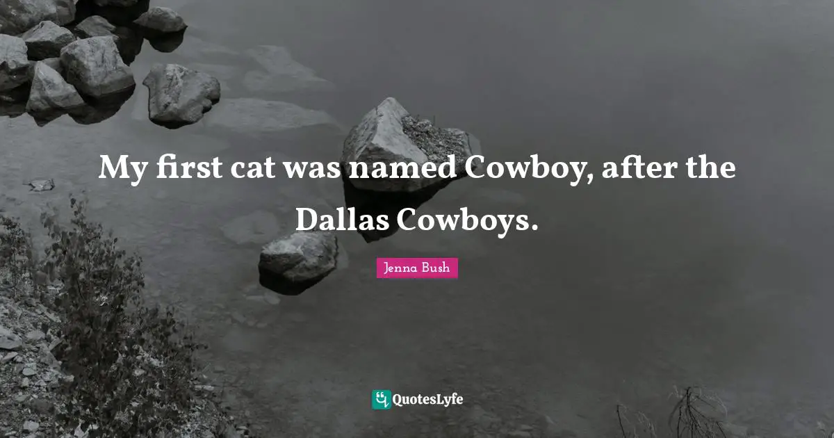 My first cat was named Cowboy, after the Dallas Cowboys.