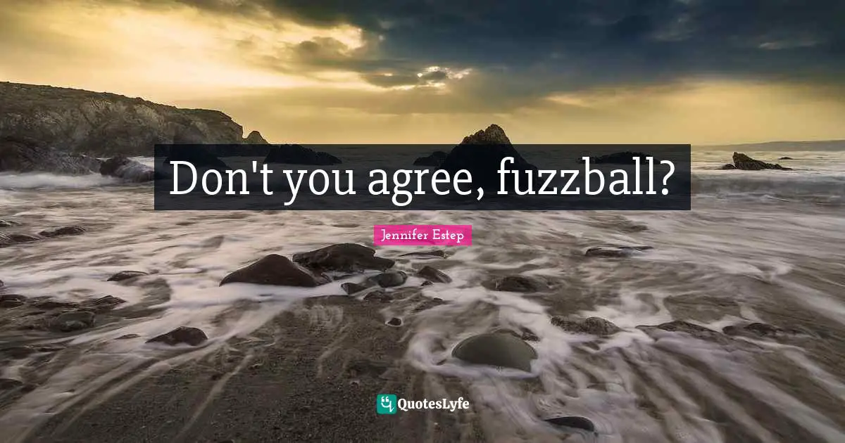 Don't you agree, fuzzball?