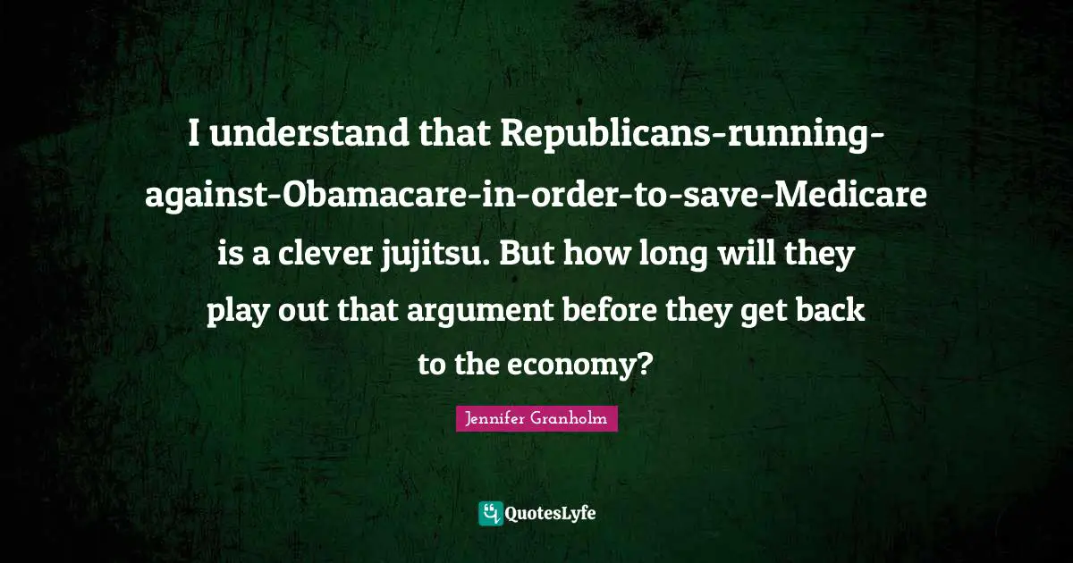 I understand that Republicans-running-against-Obamacare-in-order-to-save-Medicare is a clever jujitsu. But how long will they play out that argument before they get back to the economy?