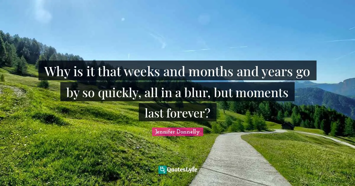 Jennifer Donnelly Quotes: Why is it that weeks and months and years go by so quickly, all in a blur, but moments last forever?