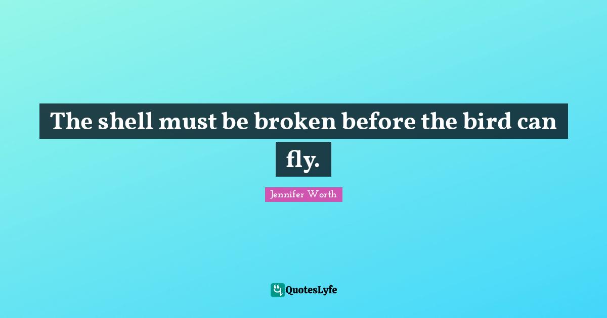 The shell must be broken before the bird can fly.
