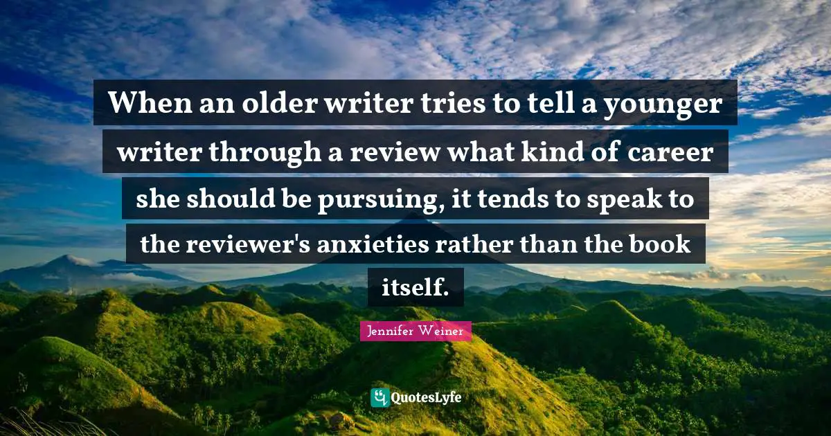 When an older writer tries to tell a younger writer through a review what kind of career she should be pursuing, it tends to speak to the reviewer's anxieties rather than the book itself.