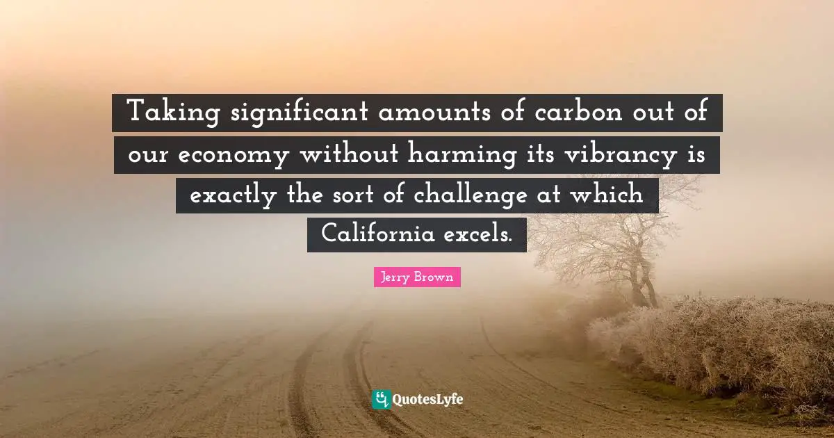 Taking significant amounts of carbon out of our economy without harming its vibrancy is exactly the sort of challenge at which California excels.