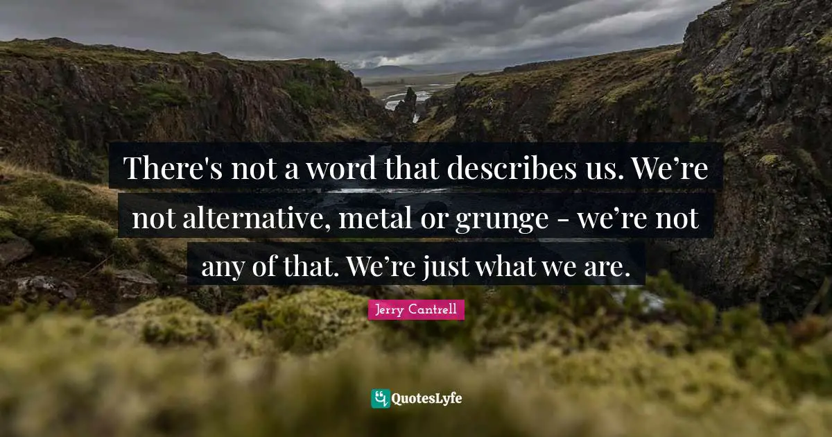 Grunge Quotes: "There's not a word that describes us. We’re not alternative, metal or grunge - we’re not any of that. We’re just what we are."