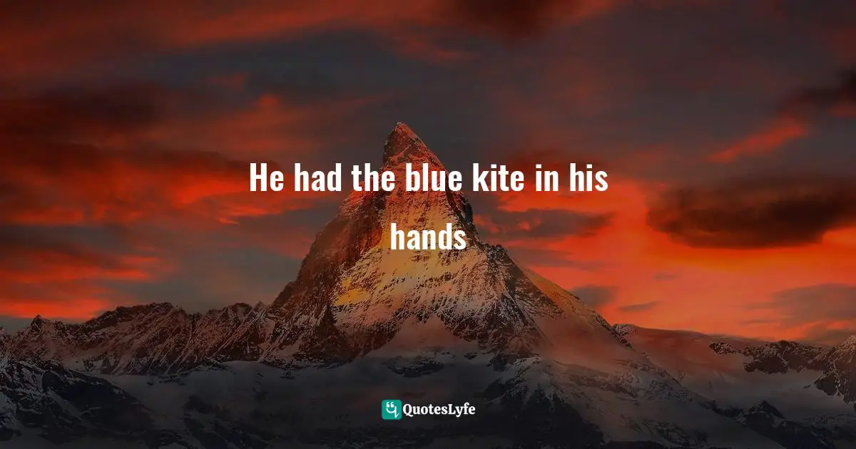 He had the blue kite in his hands