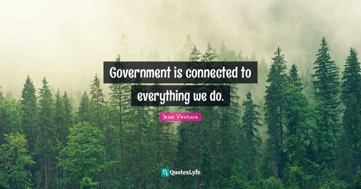 Government is connected to everything we do.