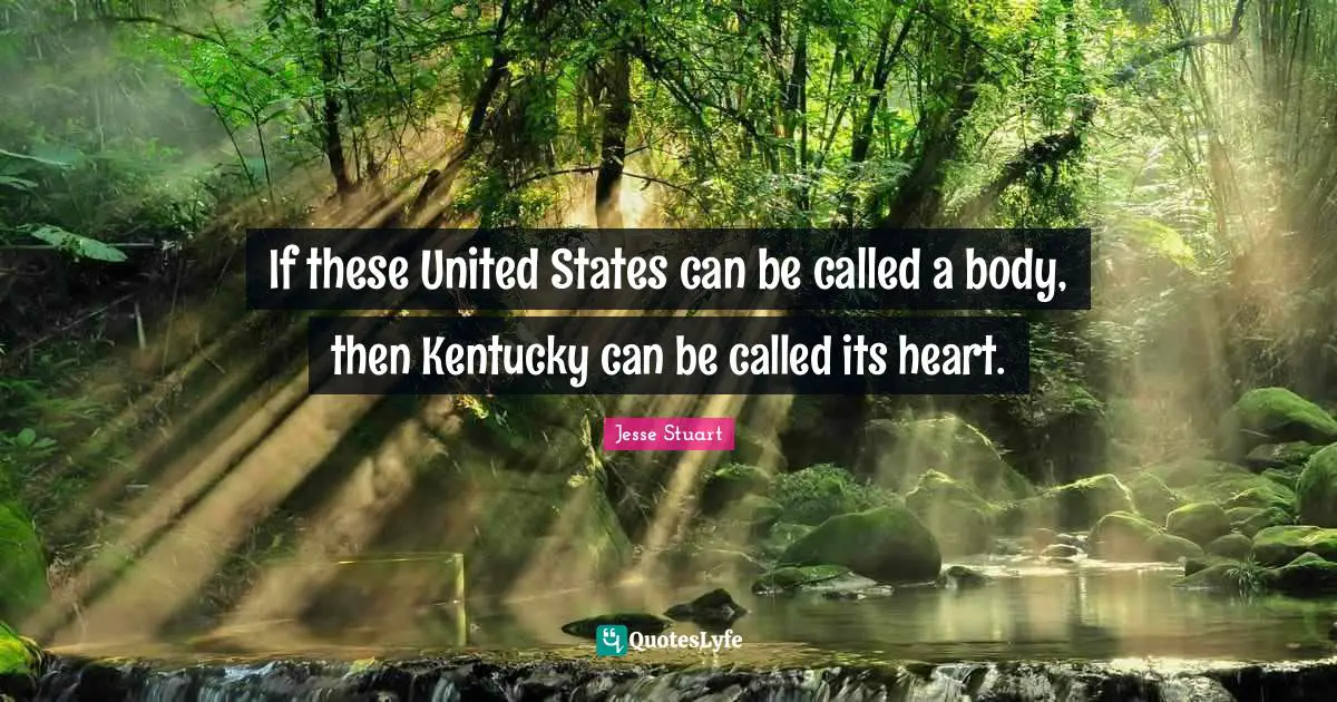 If these United States can be called a body, then Kentucky can be called its heart.