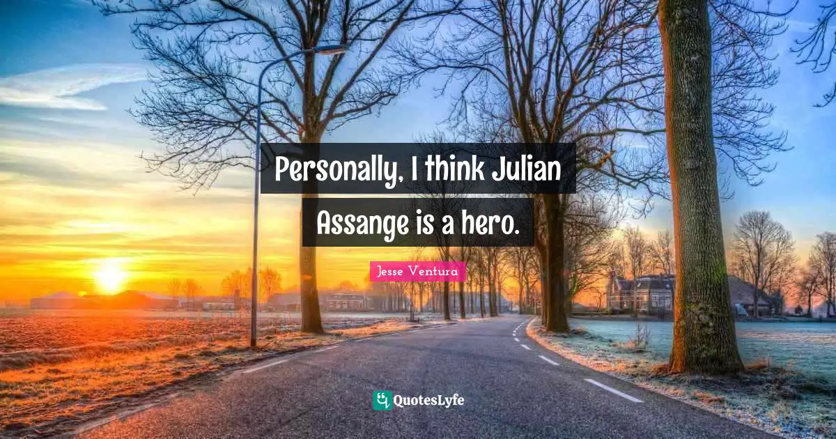 Personally, I think Julian Assange is a hero.