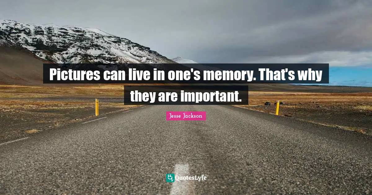 Pictures can live in one's memory. That's why they are important.