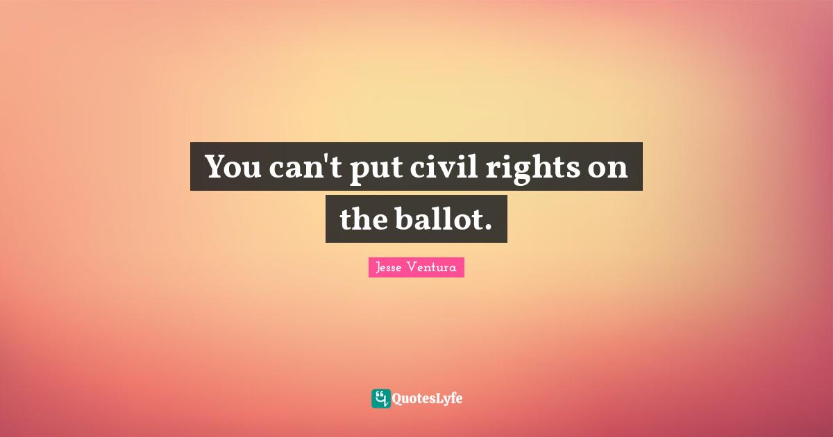 You can't put civil rights on the ballot.
