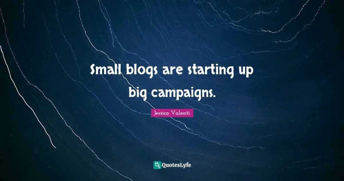 Small blogs are starting up big campaigns.