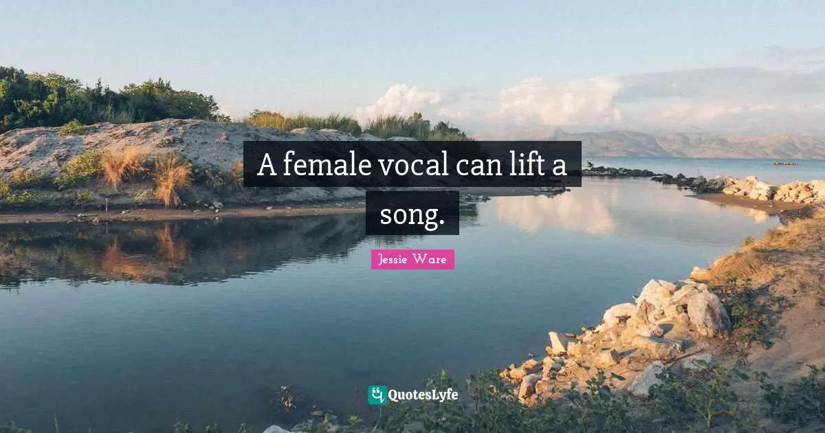 A female vocal can lift a song.