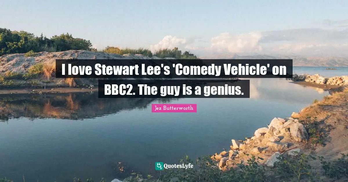 I love Stewart Lee's 'Comedy Vehicle' on BBC2. The guy is a genius.