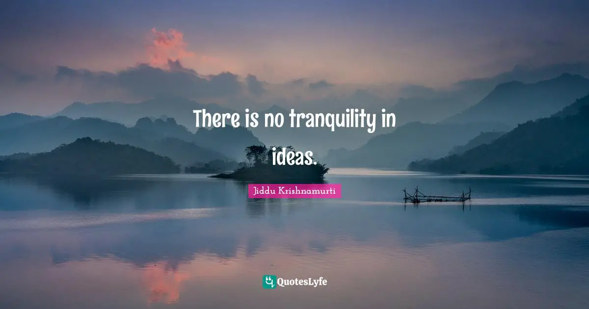 There is no tranquility in ideas.