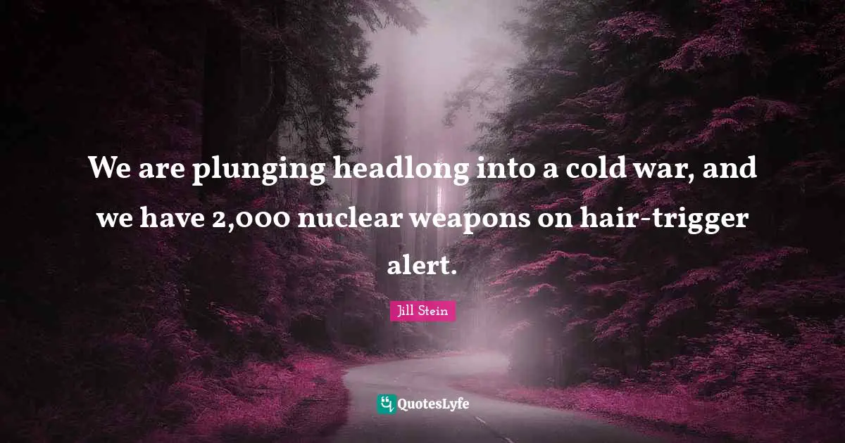 We are plunging headlong into a cold war, and we have 2,000 nuclear weapons on hair-trigger alert.