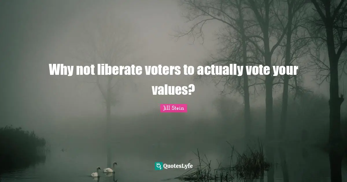 Why not liberate voters to actually vote your values?