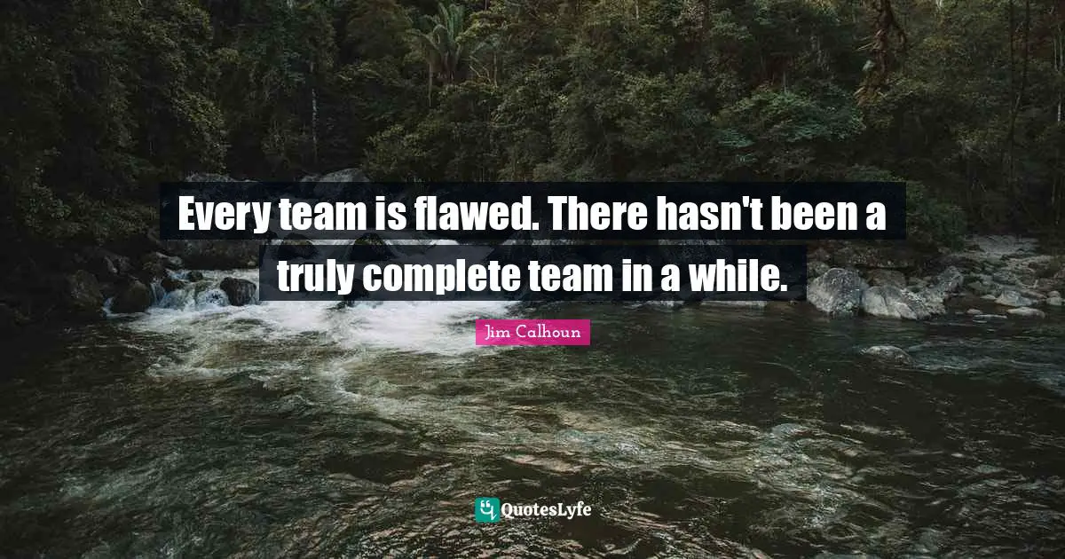 Every team is flawed. There hasn't been a truly complete team in a while.