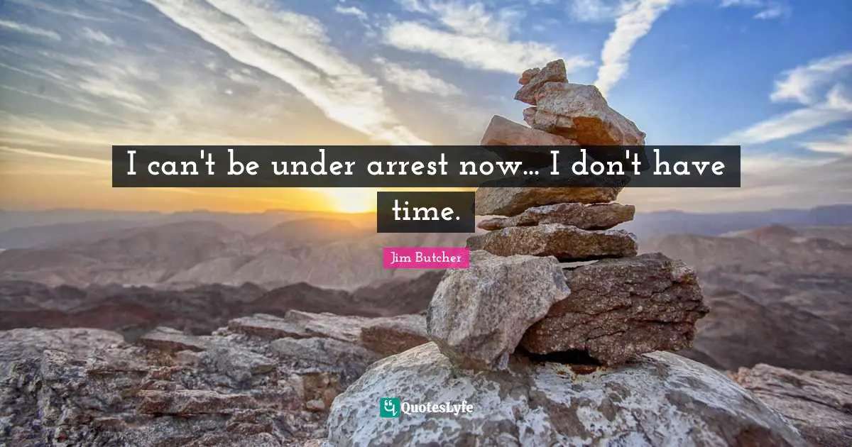 I can't be under arrest now... I don't have time.