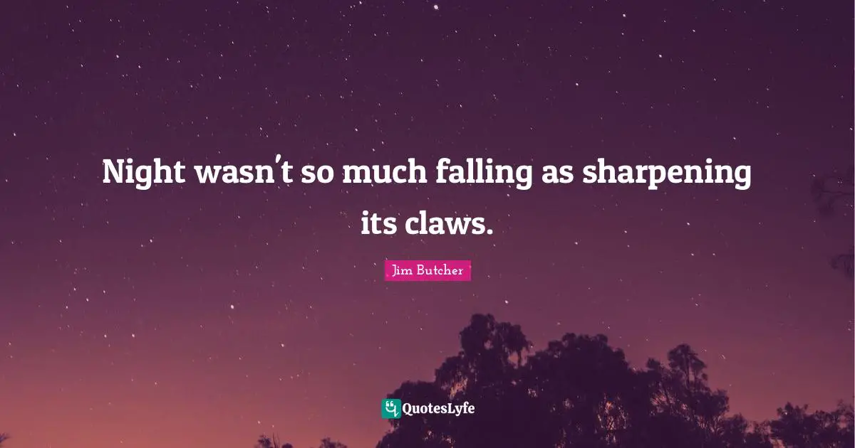 Night wasn't so much falling as sharpening its claws.