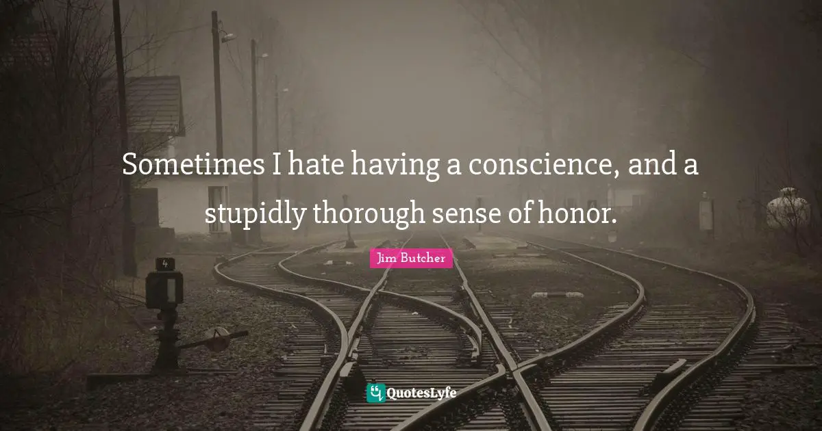 Sometimes I hate having a conscience, and a stupidly thorough sense of honor.