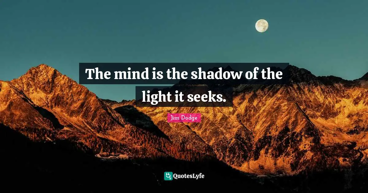 The mind is the shadow of the light it seeks.
