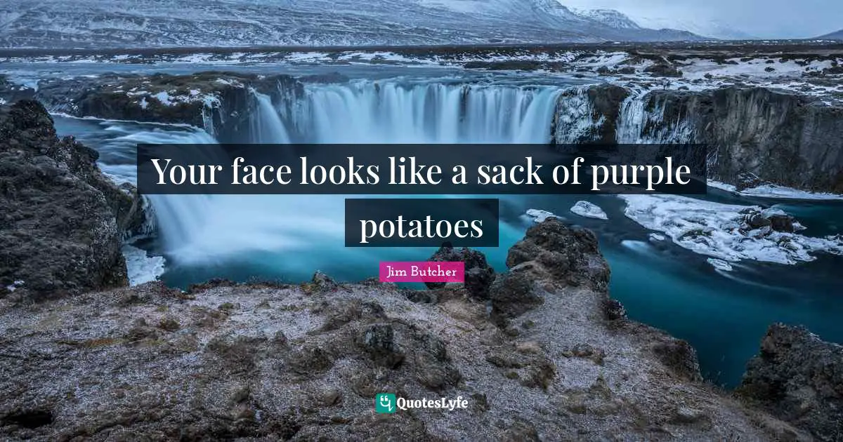 Your face looks like a sack of purple potatoes