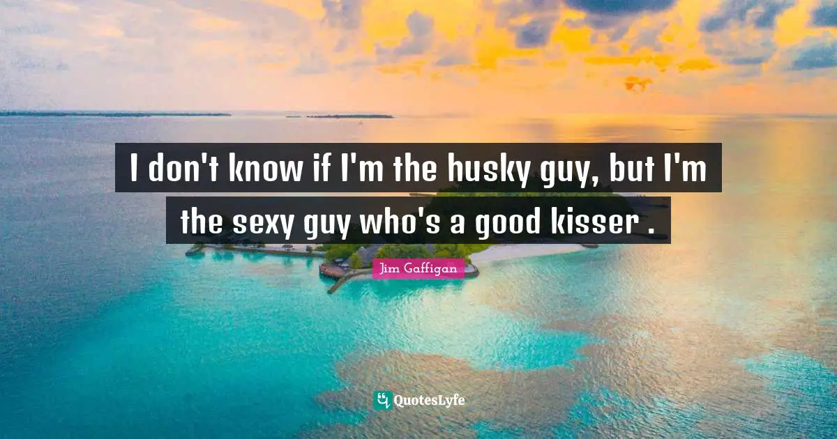 Jim Gaffigan Quotes: "I don't know if I'm the husky guy, but I'm the sexy guy who's a good kisser ."
