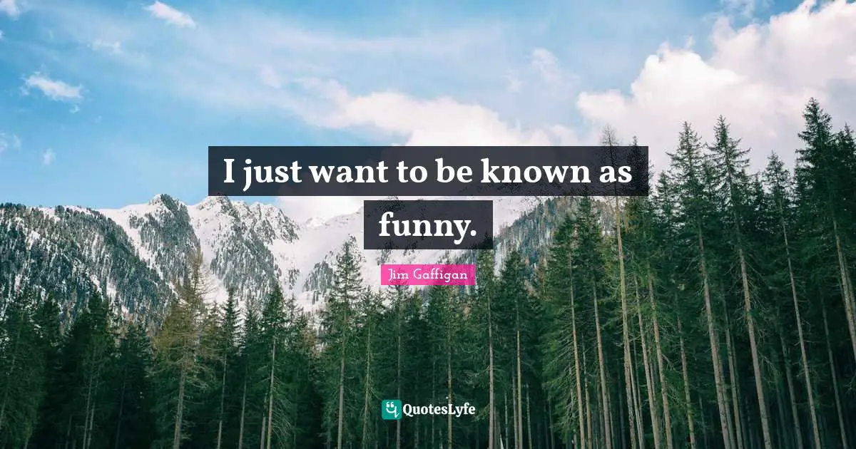 Jim Gaffigan Quotes: "I just want to be known as funny."