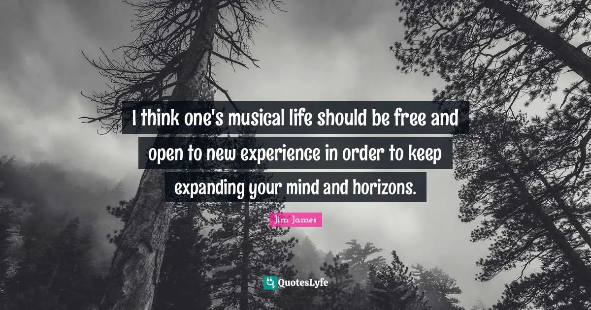 New Experiences Quotes: "I think one's musical life should be free and open to new experience in order to keep expanding your mind and horizons."