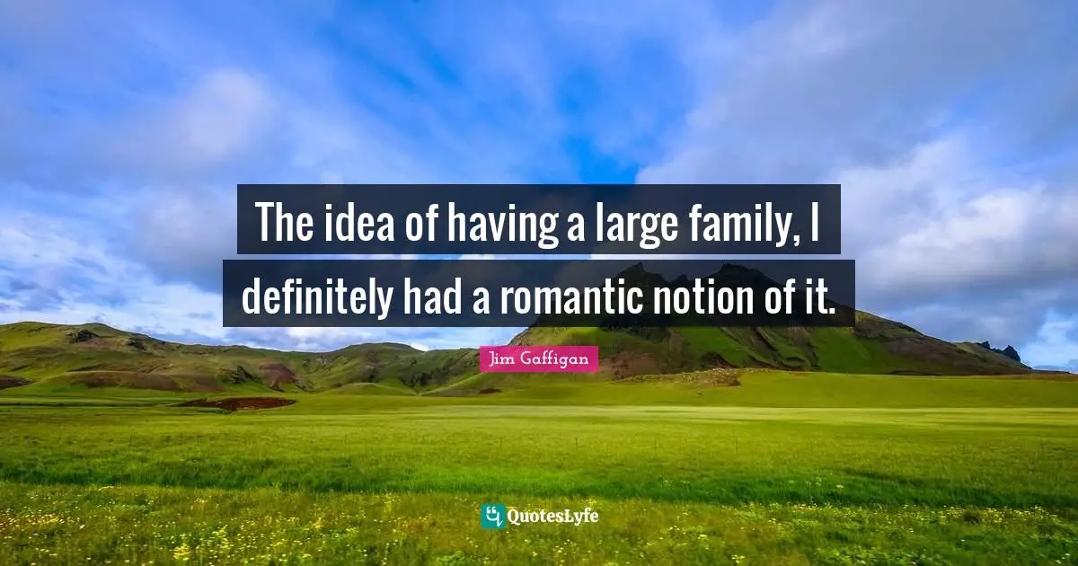 The idea of having a large family, I definitely had a romantic notion of it.