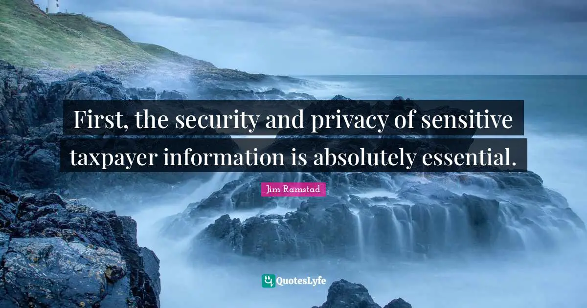 First, the security and privacy of sensitive taxpayer information is absolutely essential.