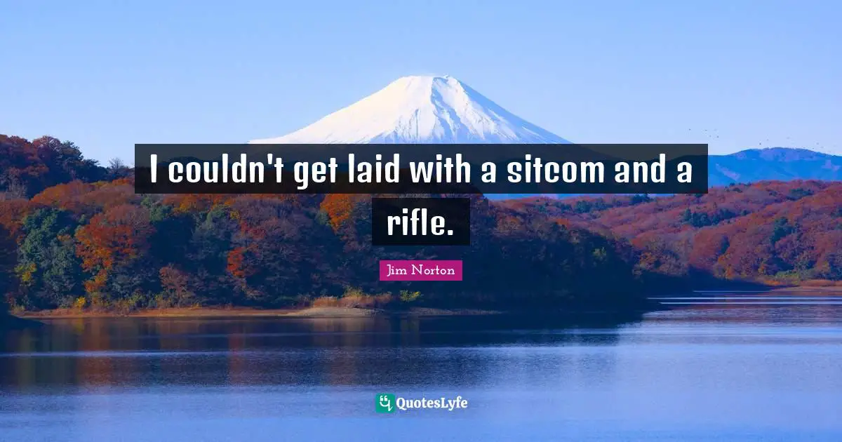 I couldn't get laid with a sitcom and a rifle.