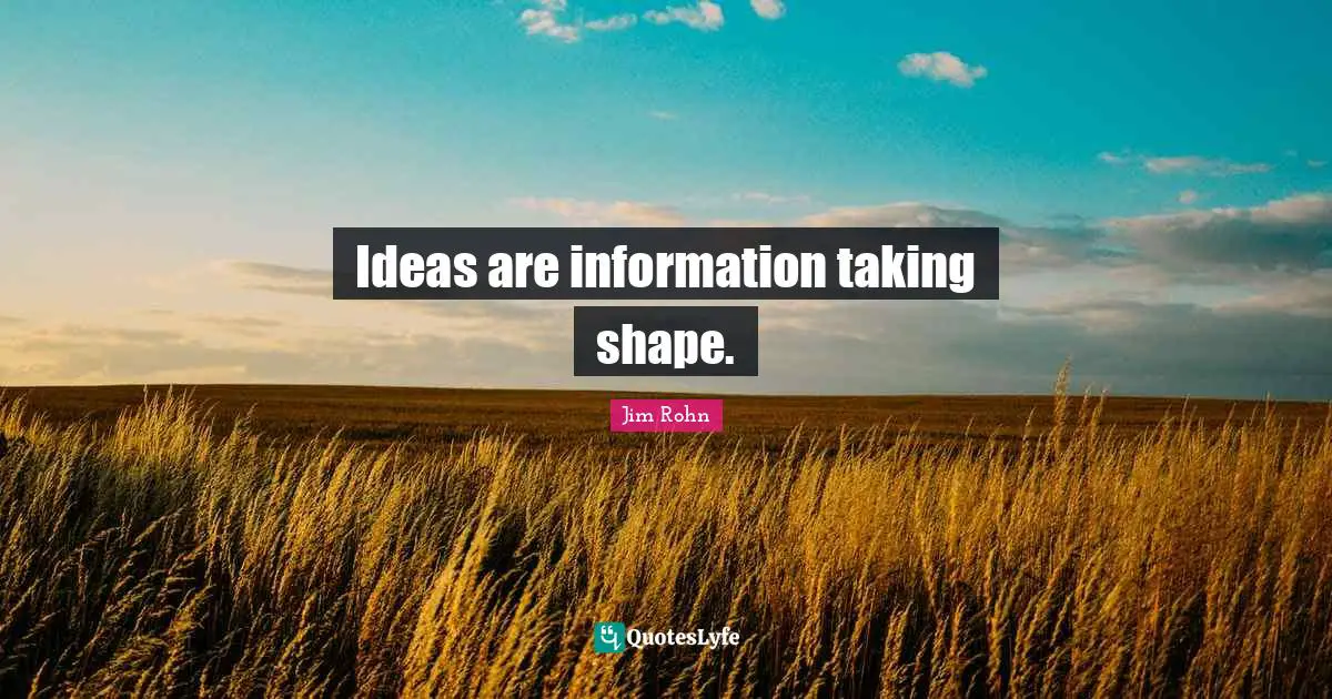Ideas are information taking shape.