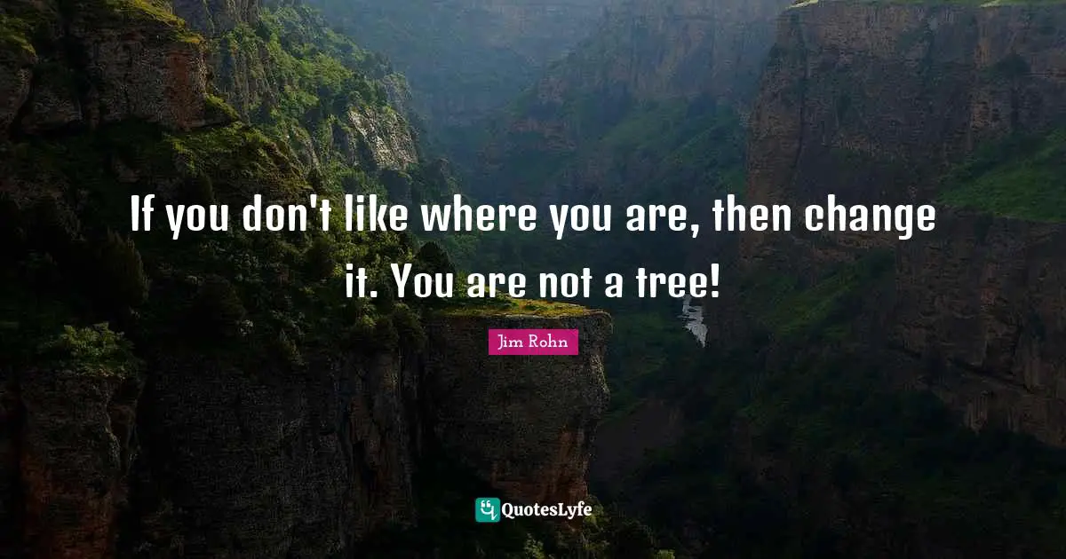 If you don't like where you are, then change it. You are not a tree!