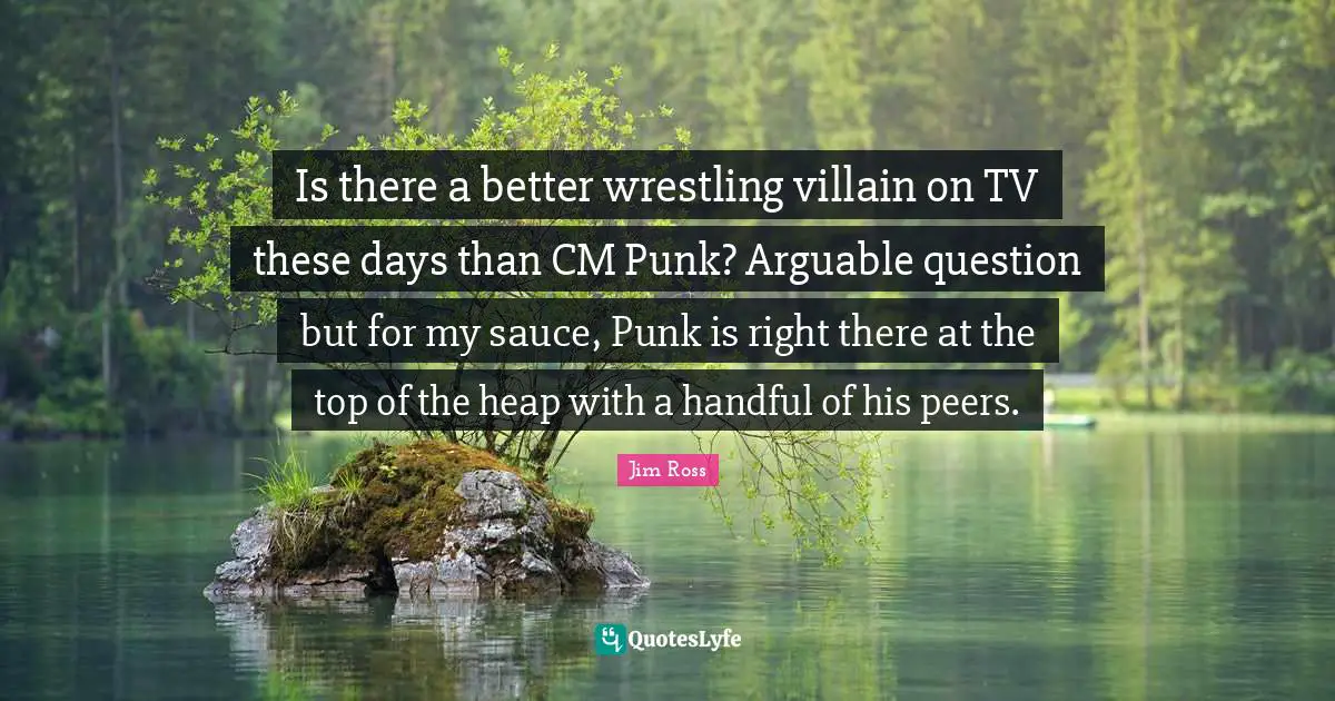 Villain Quotes: "Is there a better wrestling villain on TV these days than CM Punk? Arguable question but for my sauce, Punk is right there at the top of the heap with a handful of his peers."