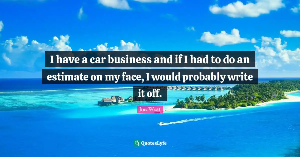 J. J. Watt Quotes: "I have a car business and if I had to do an estimate on my face, I would probably write it off."