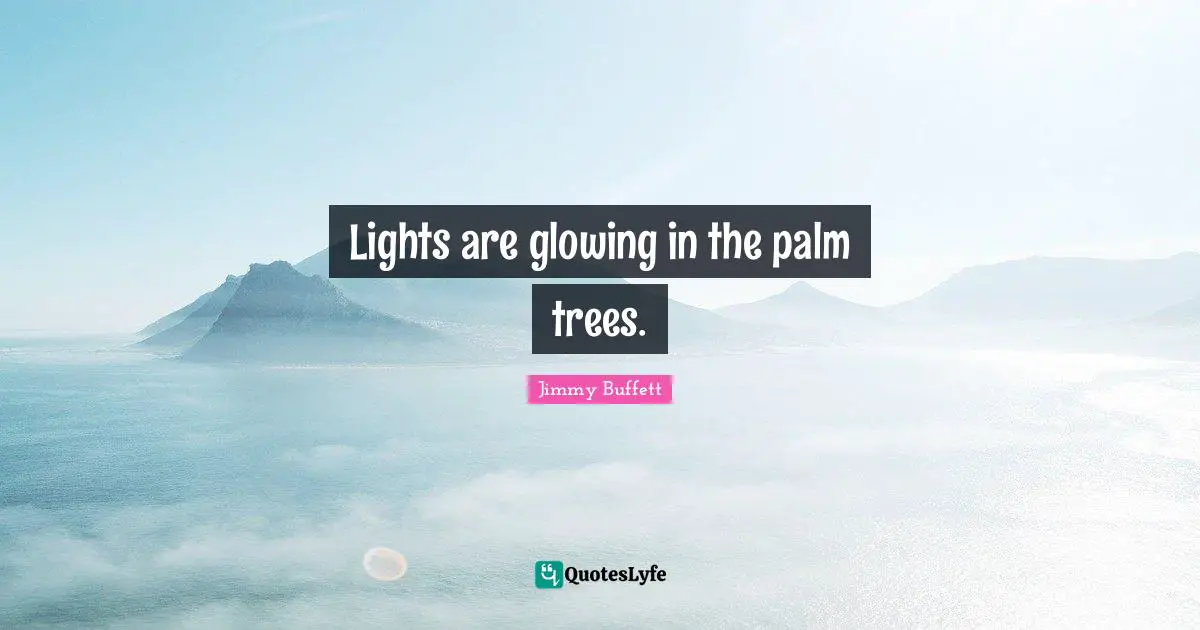 Lights are glowing in the palm trees.